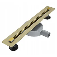 Rigola liniara dus, 50 cm, otel inoxidabil, scurgere rotativa 360 de grade PVC, auriu gold