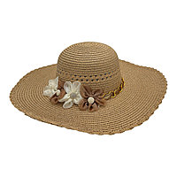 Palarie de Dama cu Bor mare si Accesorii Decorative , Eleganta si Protectie Solara