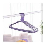 Set 10 umerase metalice cu carlige, 41.5 cm, mov, organizare haine