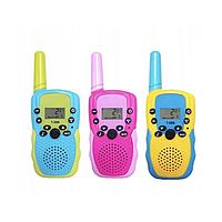 Set 3 statii radio Smartix, Raza de Actiune de pana 6KM, baterii incluse, Plastic, Varsta Recomandata +3 ani, albastru/roz/galben
