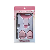 Kit de Aplicare Tus, pentru Incepatori, Accesoriu Machiaj, 4 Produse, Tus Impermeabil, Negru, Cutie Roz