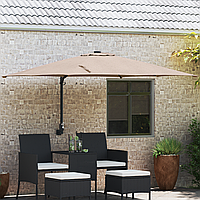 Umbrela de Patio Taupe Poliester Mare Pliabilă Umbrela de Patio