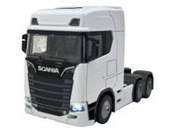 Macheta Scania T770S 1:32 alba replica metal lumini si sunete, usi deschise