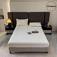 Set pat catifea 3 piese , CELhome - husa saltea cu elastic 230x250 cm, 2 fete de perna 50x70 cm, moale si