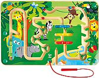 Jucarie educativa, Hape, labirint cu animale din jungla, din lemn, pentru dezvoltarea abilitatilor cognitive