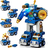 Jucarie Copii Peace Defender Robot 5-in-1 Efect lumini/sunet, 3ani+, Albastru