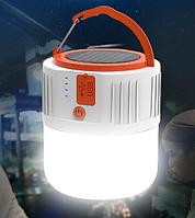 Lampa LED HS-V65 LED de camping cu baterii cu un panou solar