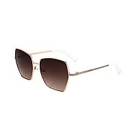 Guess, Ochelari de soare hexagonali cu lentile in degrade, Auriu rose, 57-17-140