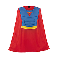 Costum Superman pentru copii IdeallStore®, Man of Steel, bust si pelerina, poliester, 4-6 ani, albastru