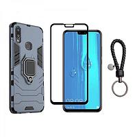 Kit de protectie 3 in 1 pentru Huawei Y9 2019, Husa bumper Hybrid magnetica, TVS058