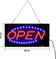 Reclama Luminoasa Panou LEDuri Animate, OPEN, 25x48cm