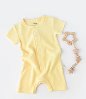 Salopeta cu pantaloni scurti - 100% bumbac organic - Galben, BabyCosy (Marime: 12-18 Luni)