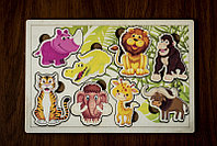 PUZZLE cu animalute din lemn pentru copii - PZ1004