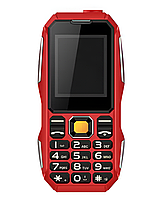 Telefon cu Butoane, eSimplu®, Baterie 2800 mAh, Dual SIM, FM Radio, Lanterna, Card SD, Rosu, Ultra-Rezistent