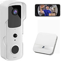 Video Interfon StartONTeam, Wifi Smart cu Senzor Miscare, Night Vision, HD, IR, fara fir Alb