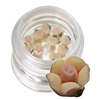 Flori crem din material ceramic pentru NailArt 5 mm-11