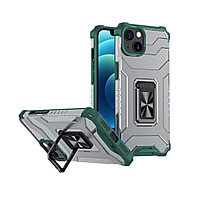 Husa de protectie Flippy compatibila cu Apple iPhone 13 Acrylic Armor cu suport Verde Inchis