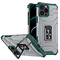 Husa de protectie Flippy compatibila cu Apple iPhone 13 Pro Acrylic Armor cu suport Verde Inchis