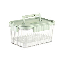 Caserola portabila pentru mancare fresh Flippy, 550 ml, furculita pentru fructe, 7 x 11.5 x 16 cm, capac