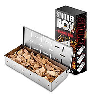 Cutie de afumator pentru gratar Flippy, Inox, 9.6x4.4x22.2 cm, Argintiu