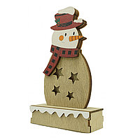 Decoratiune luminoasa, Flippy, Om de zapada, maro, lungime: 10 cm, latime: 5 cm, inaltime: 19 cm, lemn,