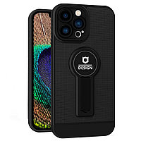 Husa Armor Design cu Stand pentru iPhone 13 Pro Max, Negru, Suport Auto Magnetic, Wireless Charge, Protectie