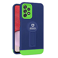 Husa Armor Design cu Stand pentru Samsung Galaxy A13 4G, Albastru/ Verde, Suport Auto Magnetic, Wireless