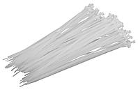 Coliere plastic fasete legatura UV rezistente albe 4.8x300mm PROLINE