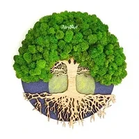 Copacul vietii pictat manual si decorat cu licheni naturali - 50cm