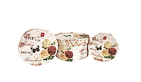 Set de 3 cutii din carton, pentru aranjamente florale, model flori