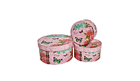 Set de 3 cutii din carton, pentru aranjamente florale, model fluturi