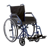 Scaun cu rotile actionare manuala, albastru/negru - sezut 43 cm - CP100-43