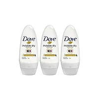 Set 3 x Deodorant Roll-On Dove Invisible Dry, With Moisturising Cream, Anti White Marks, 48h protectie, 50 ml
