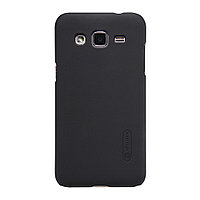 Husa Samsung Galaxy J2 2015 Nillkin Frosted Shield Negru + Folie de protectie