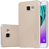 Husa Samsung Galaxy J3 2016 Nillkin Frosted Shield Auriu + Folie de protectie