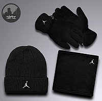 Set masculin Troika Cap Buff și mănuși de Jordan, costum masculin cald de iarnă,