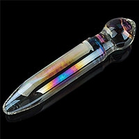 Dildo multicolor din sticla Lovetoy Prism Glass 18,4 cm