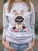 Bluza printata-Grumpy Easter Cat, Femei