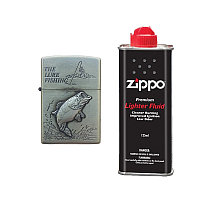 Bricheta Tip Zippo, 3d Relief, Metalica, Peste Si Lichid Zippo 125 Ml P4