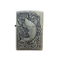 Bricheta Tip Zippo, 3d Relief, Metalica, Pescuit P2