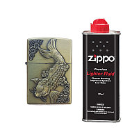 Bricheta Tip Zippo, 3d Relief, Metalica, Peste Si Lichid Zippo 125 Ml P1