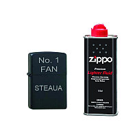 Bricheta Neagra Gravata No.1 Fan Steaua Si Lichid Zippo
