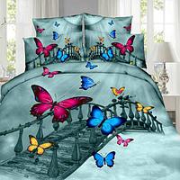 Lenjerie de pat digital print 3D (BUTTERFLY ON THE BRIDGE) - LenjeriiPat-Pucioasa.ro - Magazin Online lenjerii