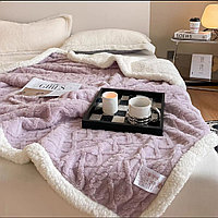 PATURĂ TRICOT CU BLĂNIȚĂ LILA - LenjeriiPat-Pucioasa.ro - Magazin Online lenjerii pat