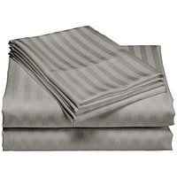 Cearceaf de pat cu elastic Damasc Bumbac 100% dunga 1 cm- gri antracit - LenjeriiPat-Pucioasa.ro - Magazin