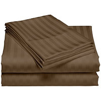 Cearceaf de pat cu elastic Damasc Bumbac 100% dunga 1 cm- maro - LenjeriiPat-Pucioasa.ro - Magazin Online