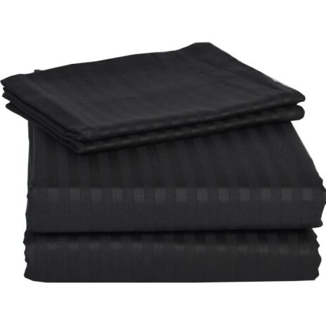 Cearceaf de pat cu elastic Damasc Bumbac 100% dunga 1 cm- negru - LenjeriiPat-Pucioasa.ro - Magazin Online - foto 1 - id-p93108716