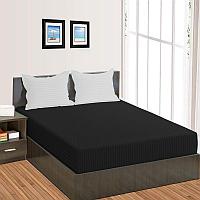 Cearceaf de pat cu elastic Damasc Policoton dunga 1 cm- negru - LenjeriiPat-Pucioasa.ro - Magazin Online