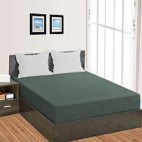 Cearceaf de pat cu elastic Damasc Policoton dunga 1 cm- verde - LenjeriiPat-Pucioasa.ro - Magazin Online