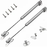 Set 2 balamale pentru dulapuri cu soft close, Mmgoqqt, Zinc/ ABS, 270 mm, Argintiu